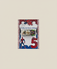 Spiderman Birthday Accessory Card — Hair Clip & Car Toy Mixed Favour — Chocoodad Baku