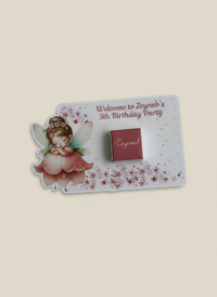 Flower Fairy Angel 1st Birthday Chocolate Card — Personalised Gift — Chocoodad Baku
