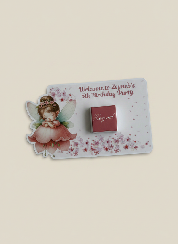 Flower Fairy Angel 1st Birthday Chocolate Card — Personalised Gift — Chocoodad Baku