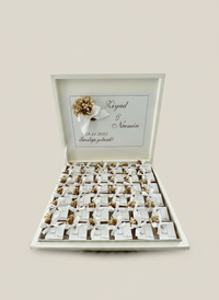 Yes Day White Shadow Box — Couple Names & Dried Flower Chocolate Display — Chocoodad Baku