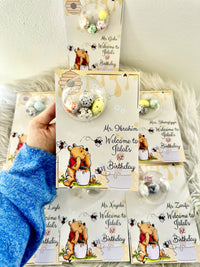 Winnie the Pooh 1st Birthday Favour Card — Speckled Bonbon Dome — Chocoodad Baku