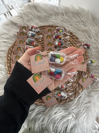 Rainbow Rustic Bonbon Candy Favour — Personalised Name Tag Gift — Chocoodad Baku