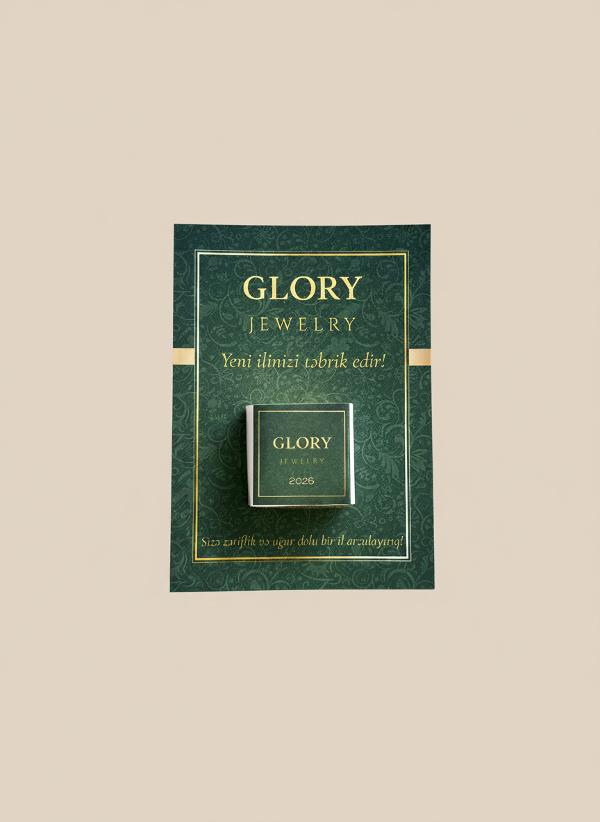 Luxury Brand Corporate Chocolate Card — Dark Green Gold Logo Gift — Chocoodad Baku