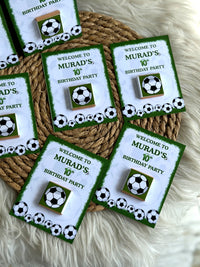Football Birthday Chocolate Card — Green Pitch & Ball Favour — Chocoodad Baku
