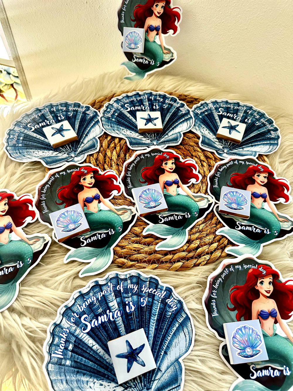 Little Mermaid Birthday Favour Card — Seashell Chocolate Gift — Chocoodad Baku