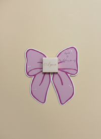 Pink Glitter Bow 1st Birthday Favour Card — Personalised Chocolate Gift — Chocoodad Baku