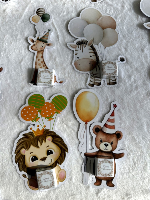 Forest Animal Birthday Chocolate Card — Hedgehog & Bear Die-Cut — Chocoodad Baku