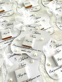 Pearl Flower Wedding Chocolate Favor Cards — Chocodad Baku