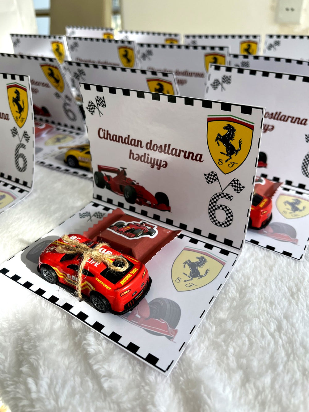 Race Car Gifted Birthday Pop-Up Favor Cards with Toy Car — Chocodad Baku
