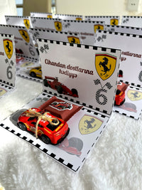 Race Car Gifted Birthday Pop-Up Favor Cards with Toy Car — Chocodad Baku