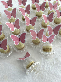 Pink Butterfly Macarons in Pearl Dome — Chocodad Baku