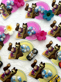 Masha and the Bear Birthday Favor Cards with Ozmo Egg Chocolates & Gift Accessory — Chocodad Baku