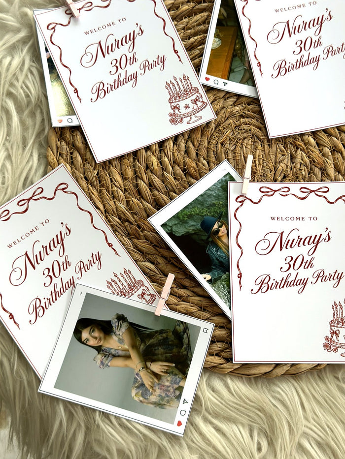 Polaroid Photo Birthday Favor Cards with Mini Clothespin — Chocoodad Baku