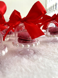 Red Satin Bow French Macaron Favors — Chocodad Baku
