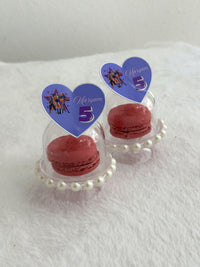Purple Heart Topper Birthday Macarons in Pearl Dome — Chocodad Baku