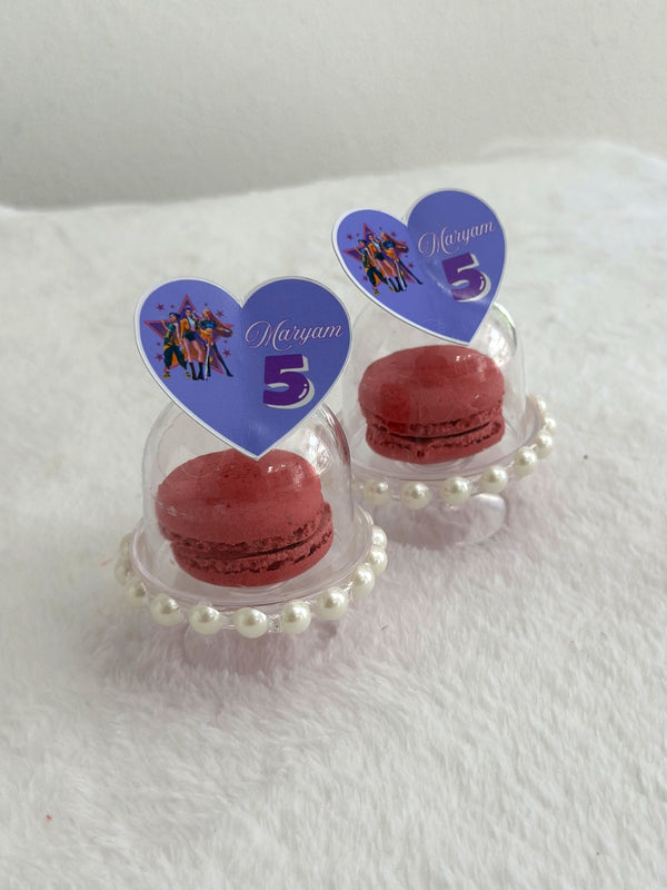 Purple Heart Topper Birthday Macarons in Pearl Dome — Chocodad Baku