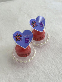 Purple Heart Topper Birthday Macarons in Pearl Dome — Chocodad Baku