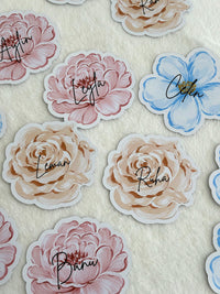 Watercolour Flower Name Place Cards Die-Cut Peony Shape — Chocodad Baku