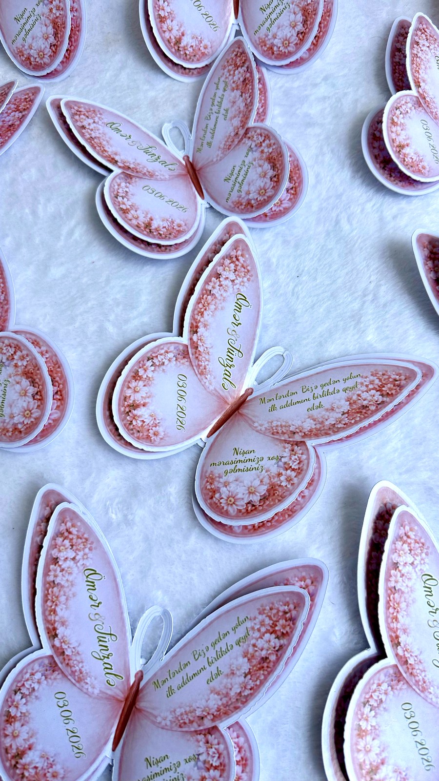Pink Blossom Butterfly Keepsake Cards — Chocodad Baku