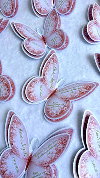 Pink Blossom Butterfly Keepsake Cards — Chocodad Baku