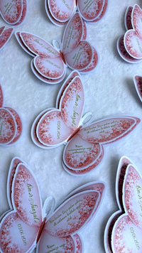 Pink Blossom Butterfly Keepsake Cards — Chocodad Baku
