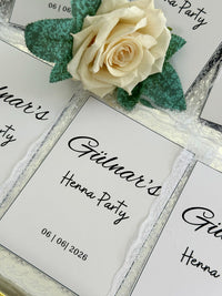 Cream Rose Henna Party Cards with Lace Trim — Chocodad Baku