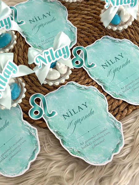 Tiffany Blue Birthday Favor Chocolate Card with Pearls — Chocoodad Baku