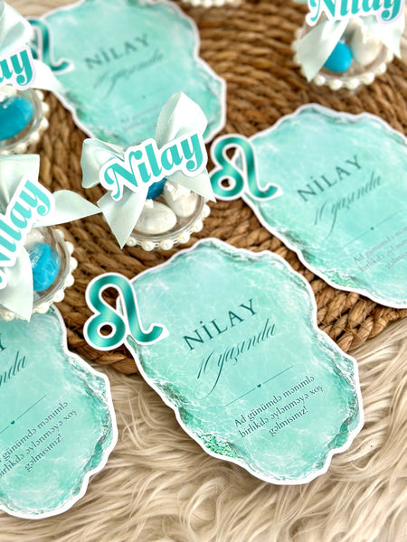 Tiffany Blue Birthday Favor Chocolate Card with Pearls — Chocoodad Baku