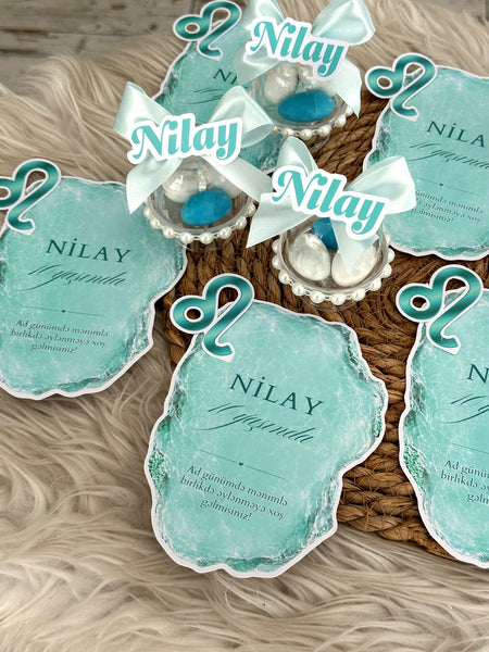 Tiffany Blue Birthday Favor Chocolate Card with Pearls — Chocoodad Baku