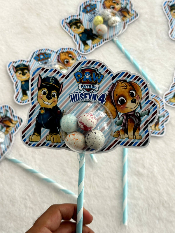 Paw Patrol Candy Dome Sticks with Chocolate Eggs — Chocodad Baku