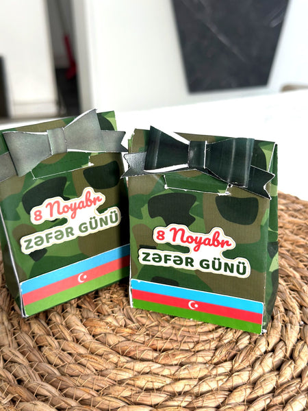 Kamuflyaj Zəfər Günü paylama mini qutu (şokoladsız)