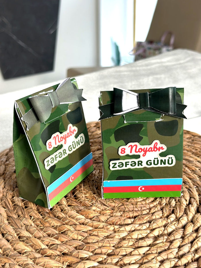 Kamuflyaj Zəfər Günü paylama mini qutu (şokoladsız)