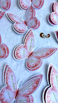 Pink Blossom Butterfly Keepsake Cards — Chocodad Baku