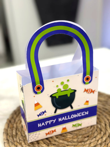 Cadugər qazanlı Halloween paylamalıq çantası – göy qurşağı dəstəkli