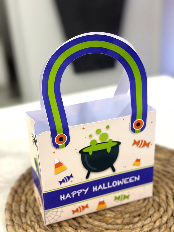 Cadugər qazanlı Halloween paylamalıq çantası – göy qurşağı dəstəkli