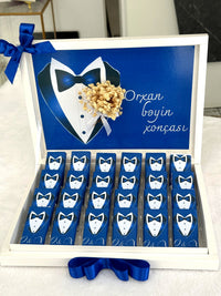 Groom Tuxedo Chocolate Box 24 Personalized Chocolate and Box — Chocodad Baku