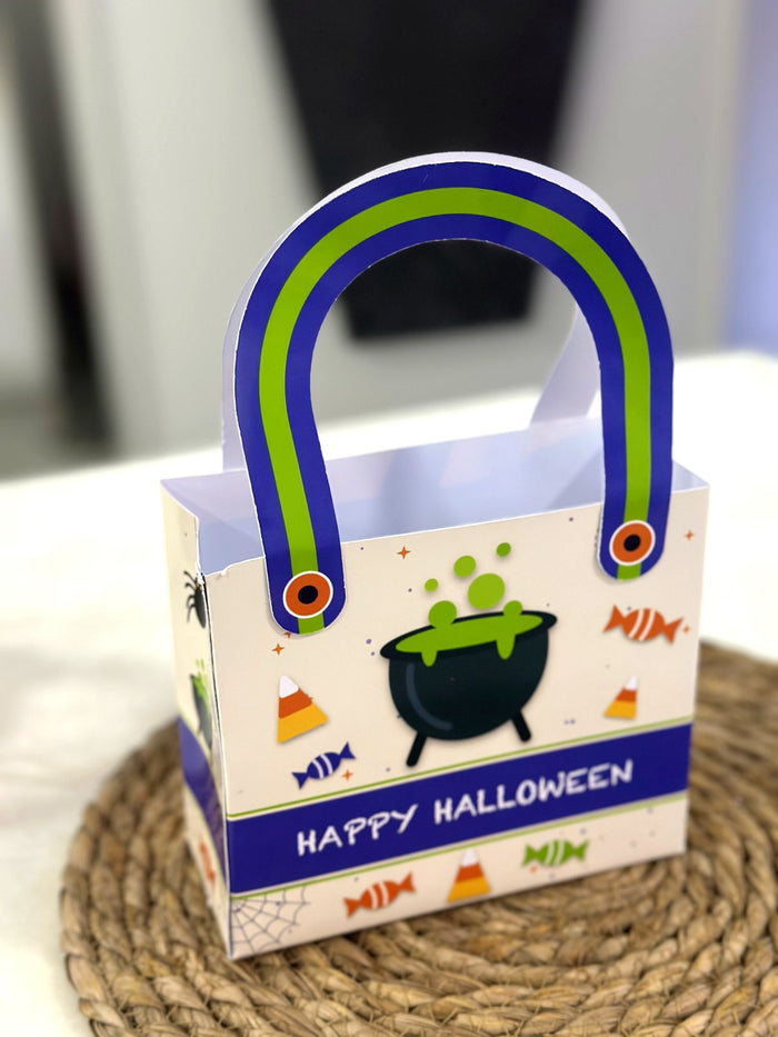 Cadugər qazanlı Halloween paylamalıq çantası – göy qurşağı dəstəkli