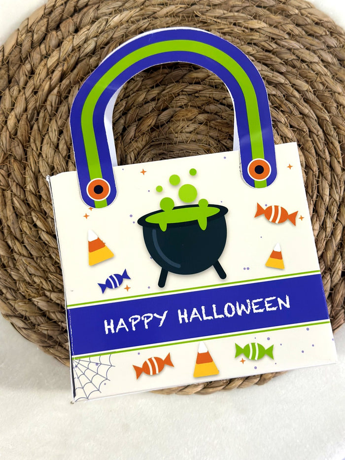 Cadugər qazanlı Halloween paylamalıq çantası – göy qurşağı dəstəkli