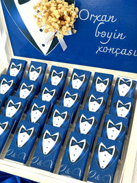 Groom Tuxedo Chocolate Box 24 Personalized Chocolate and Box — Chocodad Baku