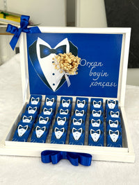 Groom Tuxedo Chocolate Box 24 Personalized Chocolate and Box — Chocodad Baku