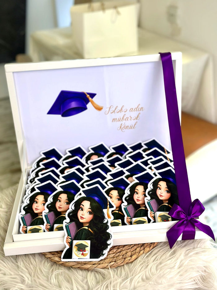 Graduation Framed Box 30 Milky Chocolates, Box Included — Chocoodad Baku
