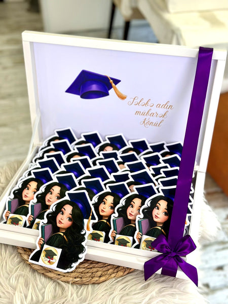 Graduation Framed Box 30 Milky Chocolates, Box Included — Chocoodad Baku