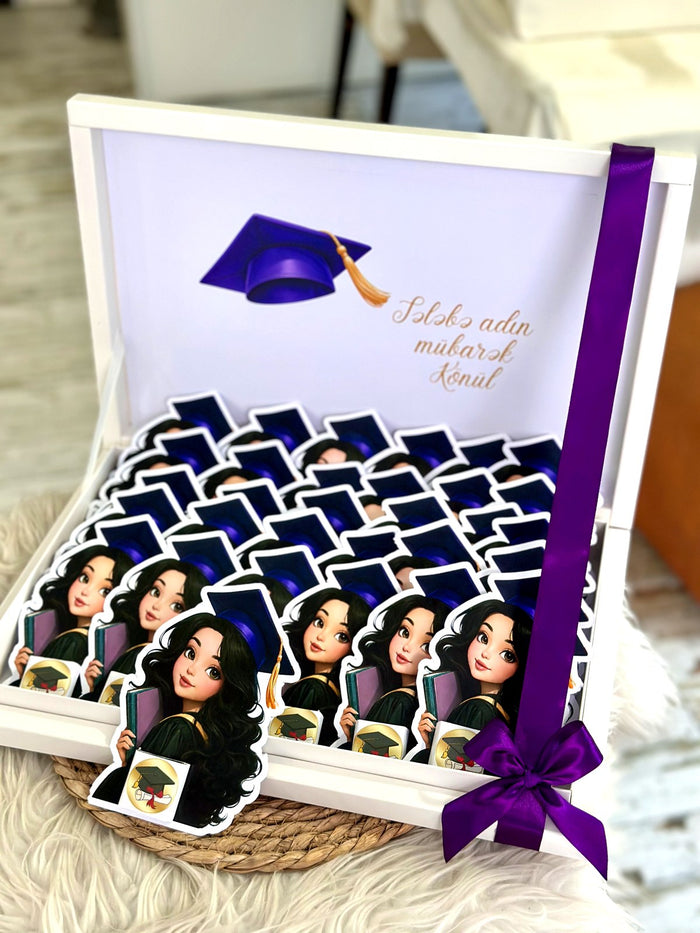 Graduation Framed Box 30 Milky Chocolates, Box Included — Chocoodad Baku