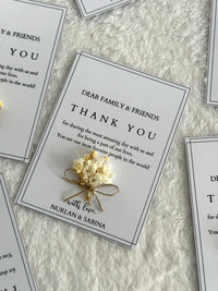 Dried Flower Thank You Cards with Your Names — Chocodad Baku