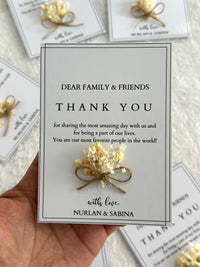 Dried Flower Thank You Cards with Your Names — Chocodad Baku