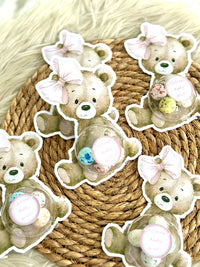 Teddy Bear Birthday Card with Chocolate Dragées in a Clear Dome — Chocoodad Baku