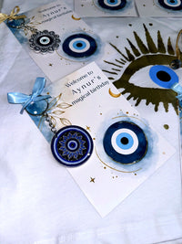 Evil Eye Magical Birthday Favor Cards with Evil Eye Keychain — Chocodad Baku
