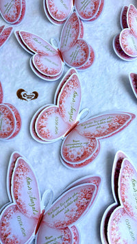 Pink Blossom Butterfly Keepsake Cards — Chocodad Baku