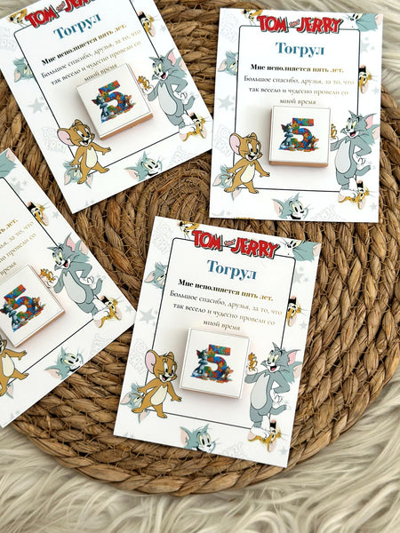 Tom and Jerry Birthday Cards with Photo Clip — Chocoodad Baku