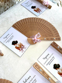 Lady Silhouette Birthday Keepsake Cards with Wooden Hand Fan — Chocodad Baku